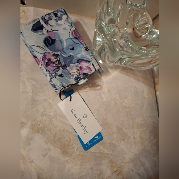 Vera Bradley Handbags - Vera Bradley Blue Floral Wallet Made From Recycled Bottles Nwt